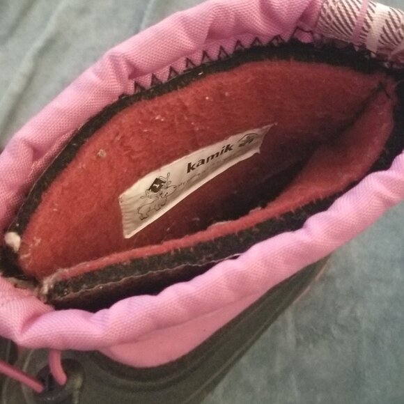 Girl's Kamik rocket pink waterproof insulated winter snow boots  Size 1 - Picture 3 of 6